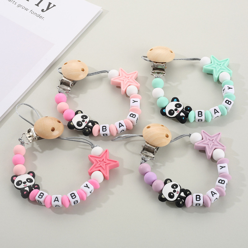 Baby Pacifier Clip - Chupeteros de Silicona con Nombre Personalizado